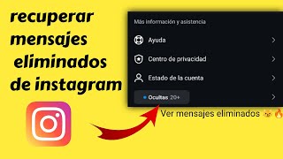 Recuperar mensajes eliminados de Instagram todos los chats 😼🔥 [upl. by Aubarta445]