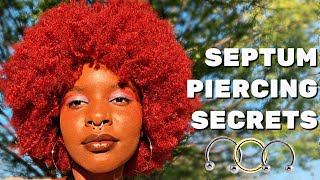 SEPTUM PIERCING 101 GUIDE Pros Cons Cost Healing Aftercare Infections Changing your septum [upl. by Emelin]