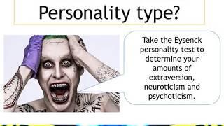 Eysencks Criminal Personality Theory Explanations of Offending Behaviour [upl. by Antonin]