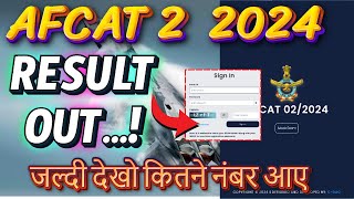 AFCAT 2 2024 Result Out  AFCAT 2 2024 Cut off Marks  AFCAT 2 2024 Result  AFCAT Result [upl. by Odareg]