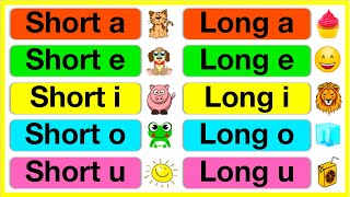 Vowel in English 🤔 A E I O U  Short amp Long vowel sounds  Learn with examples [upl. by Eeima]