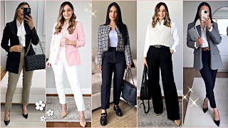 LOS MEJORES OUTFITS PARA LA OFICINA  LOOKS FORMALES PARA EL TRABAJO MODA MUJER 2024 [upl. by Carmella]