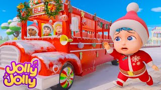 Bus Song for Christmas  Wheels on the bus  More  Jolly Jolly Nursery Rhymes [upl. by Golden]