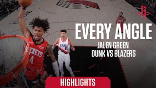 Every Angle Jalen Green Dunk vs Blazers  Houston Rockets [upl. by Adnylam]