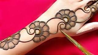 New stylish back hand mehndi design  easy amp simple mehndi design  mehndi design  mehndi [upl. by Ardnuhs212]