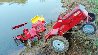 Mahindra tractor and Tata dumper accident pulling Out HMT tractor  Tata Tipper  Tractor trolley [upl. by Gasper]