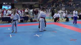 Florin MURESAN vs Calin MARINCAS  FUKUGO Kumite  Karate Romania  CEKF2016 [upl. by Craw175]