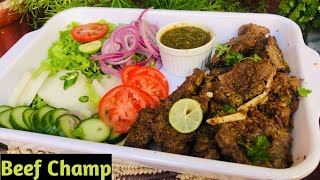 Beef Champ With Mint Chatni  Pakistani Traditional Food Recipe  Beef Recipe  Turkish Food [upl. by Werra]