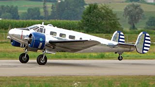 Beechcraft Model 18 TakeOff  Classic Radial Engine Sounds [upl. by Gierk]