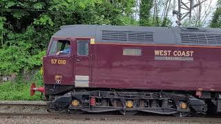 5Z87  WCRC57s  Bodysnatcher 57010 taking the carriage stock to Burton Wetmore Carriage Sidings [upl. by Limaa]