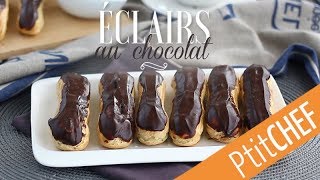 Recette des éclairs au chocolat  Ptitchefcom [upl. by O'Meara132]