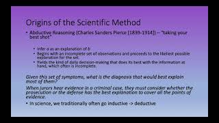 Bioinformatics Lecture 6 Introduction to Scientific Reasoning [upl. by Adnanref]