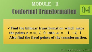 4  Problem2  Bilinear transformation  𝒛∞ 𝒊 𝟎 𝐢𝐧𝐭𝐨 𝝎−𝟏 −𝒊 𝟏  Fixed points [upl. by Eeldivad12]