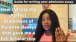 How I Wrote the Statement of Purpose for Grad School and got a Full Scholarship With Stipend [upl. by Yrtnej]