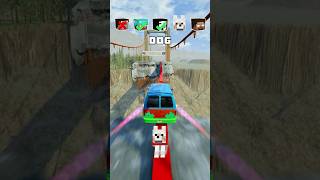 NOOB vs PRO vs HACKER vs HEROBRINE Car Jump Challenge 14 💀 🚗 shorts beamngdrive [upl. by Attenaz]