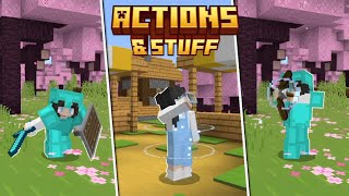 BEST Animation Pack for Minecraft PEBedrock 121  Actions amp Stuff [upl. by Nahshunn32]