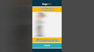 🇬🇧🇩🇪 backache  Rückenschmerzen  learn English  Lernen wir Englisch [upl. by Xuagram]