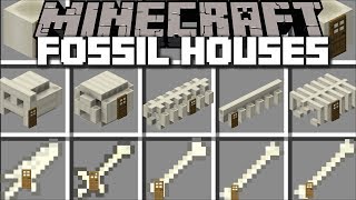 Minecraft BONE HOUSE MOD  FIND FOSSILS AND LIVE INSIDE THEM  Minecraft [upl. by Uriia]