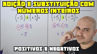 Operações com números inteiros  Adição e subtração com números positivos e negativos [upl. by Egroj]