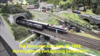 Eisenbahnwelten Rabland im August 2018 SüdtirolAnlage ergänzt um Videos der echten Eisenbahn [upl. by Killam]