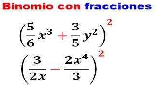 Binomio al Cuadrado con fracciones Ejemplo 4 [upl. by Alyose]