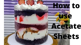 How to use Acetate sheets  acetate cake wrap [upl. by Thesda44]