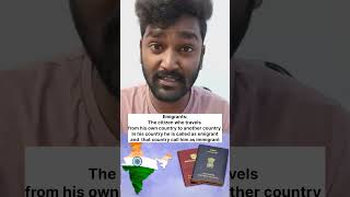 Difference between Emigrants and Immigrantsshorts upsc ytshorts education [upl. by Stucker130]