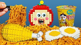 LEGO MUKBANG Yellow food IRL 3  Stop Motion Cooking ASMR [upl. by Lezned71]