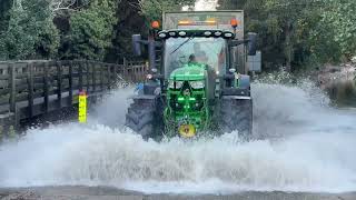 Rufford Ford Floods and Tractors [upl. by Eybbob]