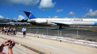 InselAir takeoff at St Maarten [upl. by Monjan]