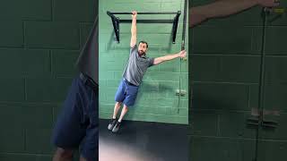 Single Arm Hanging from a Bar  Advanced Shoulder Instability Physical Therapy Exercise [upl. by Oelgnaed]