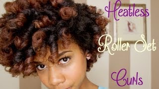 How to Heatless Roller Set Curls on Natural Hair [upl. by Miza]