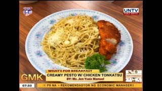 Creamy Pesto with Chicken Tonkatsu  Whats for Breakfast [upl. by Solram]