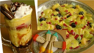 फ्रूट कस्टर्ड कस्टर्ड आइस क्रीम Oreo Trifle कस्टर्ड।3 Most Delicious Custard Recipes😋 [upl. by Rimas623]