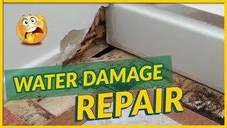 Water Damage Bathroom Floor Repair  Fixing Hidden Water Damage [upl. by Arihsan]