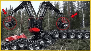 Powerful Big Tree Harvester Working  Amazing Giant Excavator Cutting Tree  MegaTech [upl. by Alvan158]