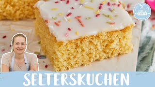 Selterskuchen 🎉  Blechkuchen für den Kindergeburtstag nach Omas Rezept  Einfach Backen [upl. by Ahsirpac]