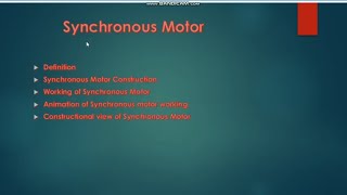 Synchronous Motor definition synchronous motor construction and working principle [upl. by Anoval]