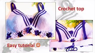 Crochet beach top tutorial  Beginners friendlycrochet crochettops beach beachvibes crocheting [upl. by Belmonte]