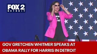 Gov Whitmer speaks at Obama rally for Harris in Detroit [upl. by Leirud]