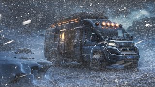 Surviving my 2nd Winter of Extreme Van Life Avalanches amp Snow Chains Winter Camping in Snow Storm [upl. by Abad]