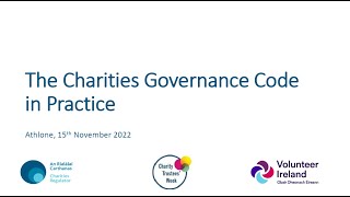 The Charities Governance Code in Practice [upl. by Etnuad411]