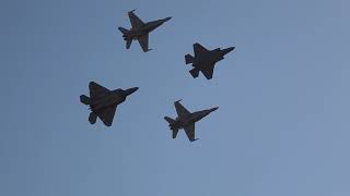 RAAF FA18AB Hornet F35A Lightning USAF F22A Raptor Formation Avalon Airshow 2019 [upl. by Neibart]