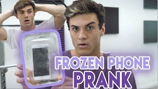 FROZE HIS PHONE IN ICE PRANK [upl. by Lugar]