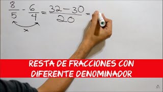 Resta de fracciones con diferente denominador  Método de producto cruzado [upl. by Reniar]