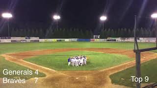 Waynesboro Generals at Staunton Braves First pitch at 730 [upl. by Dorinda]