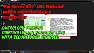 How To Fix Error 577 on Hidusbf While Overclocking Your PS4PS5 controller  Full Guide [upl. by Kynan54]