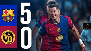 HIGHLIGHTS  FC BARCELONA 5 vs 0 YOUNG BOYS  UEFA CHAMPIONS LEAGUE 202425 [upl. by Driscoll]