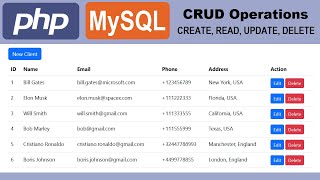 PHP and MySQL with CRUD Operations Create Read Update Delete [upl. by Trust426]