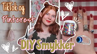 DIY TIKTOK OG PINTEREST SMYKKER  Krystal halskeder og ringe [upl. by Oniskey]